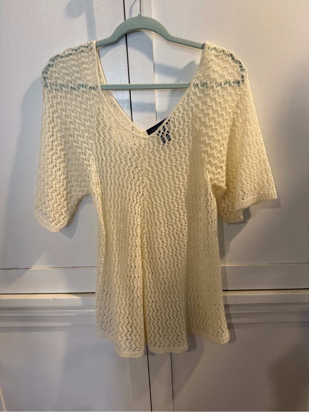 united states sweaters Cream Open-Knit Pullover